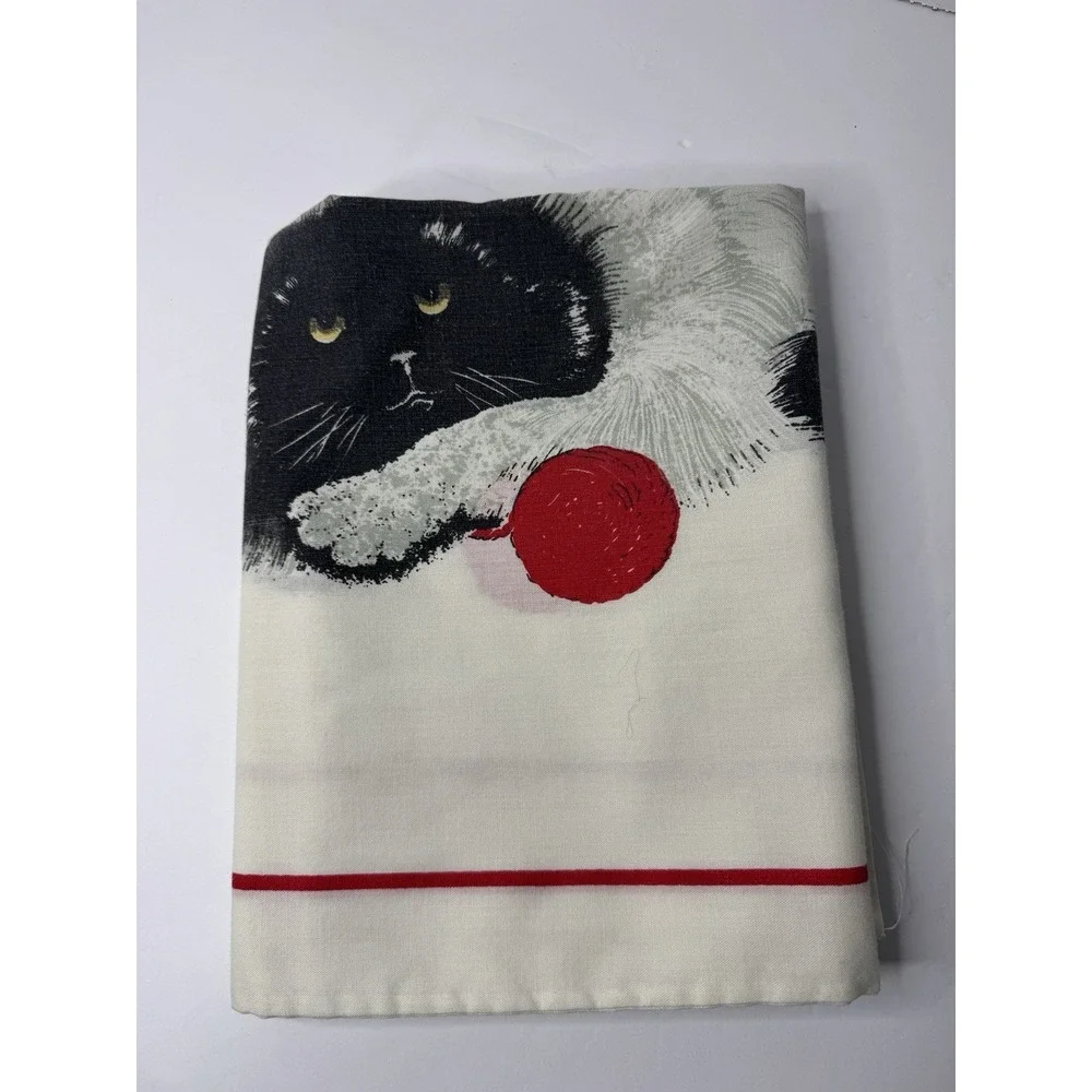 Vintage Tastemaker Standard Pillowcase Cat's Meow Cat & Yarn Cotton Cat Lady
